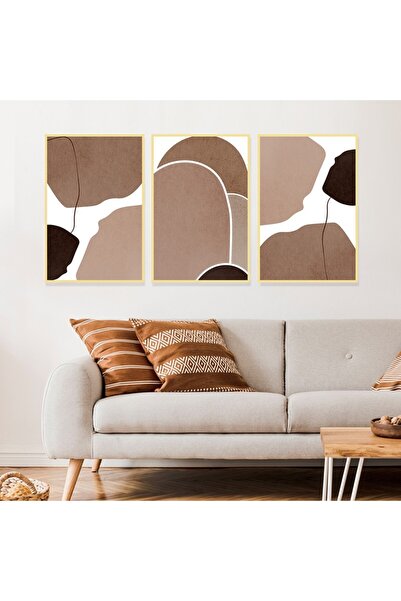 Marktna ثلاث لوحات قماشية بتصميم الفن البوهيمي مع برواز ذهبي مجوف