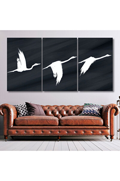 4gdran ثلاث لوحات قماشية فخمة بتصميم مودرن مع برواز فضي مجوف