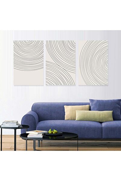 SND ثلاث لوحات قماشية بتصميم الفن البوهيمي مع برواز خشبي مخفي