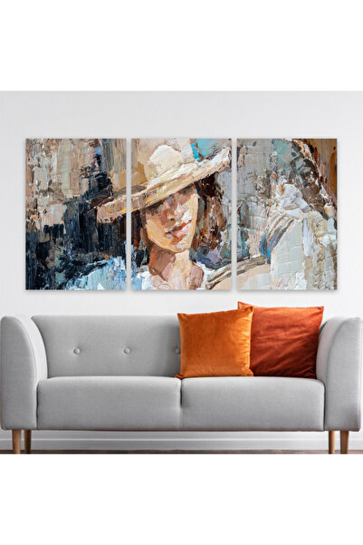 4gdran ثلاث لوحات قماشية فخمة بتصميم مودرن مع برواز شامبين مجوف