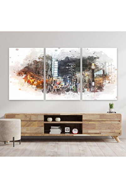 4gdran ثلاث لوحات قماشية فخمة بتصميم مودرن مع برواز ذهبي مجوف