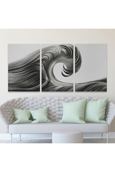 4gdran ثلاث لوحات قماشية فخمة بتصميم مودرن مع برواز ذهبي مجوف