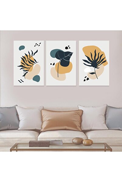 4gdran ثلاث لوحات قماشية بتصميم الفن البوهيمي مع برواز خشبي مخفي