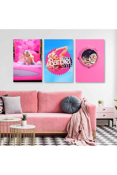 4gdran ثلاث لوحات قماشية مودرن لغرف الأطفال مع برواز شامبين مجوف