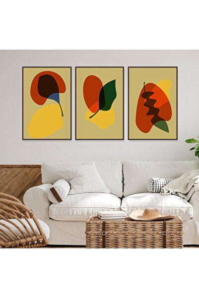 SND ثلاث لوحات قماشية بتصميم الفن البوهيمي مع برواز شامبين مجوف