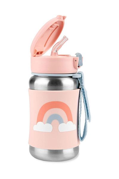 MBB ETİCARET Skip Hop Zoo Stainless Steel Water Bottle with Straw 350 ml Rainbow