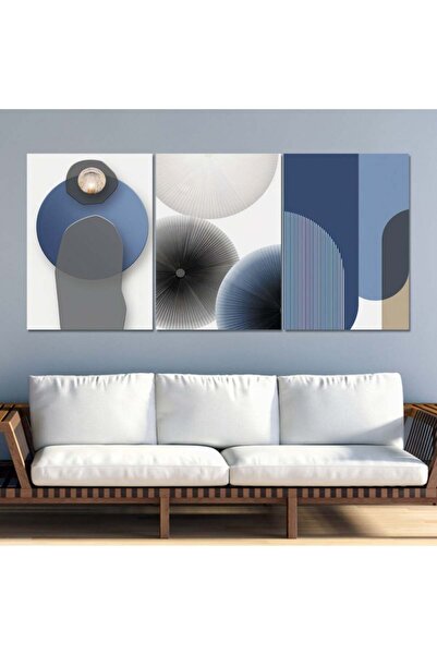 Marktna ثلاث لوحات قماشية فخمة بتصميم مودرن مع برواز شامبين مجوف