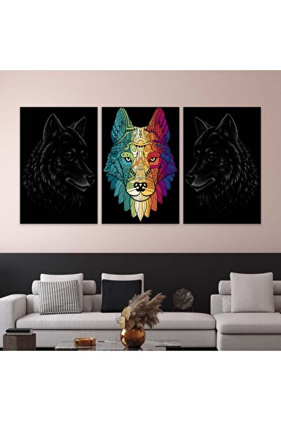 4gdran ثلاث لوحات قماشية فخمة بتصميم مودرن مع برواز أسود مجوف