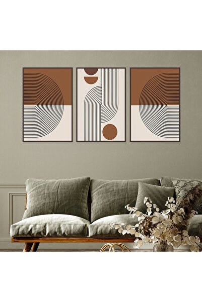 Marktna ثلاث لوحات قماشية بتصميم الفن البوهيمي مع برواز شامبين مجوف