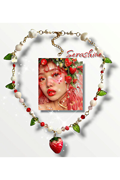 Serashine Çilek Kolye¥i Trend Hediyelik Kolye🍓🍓