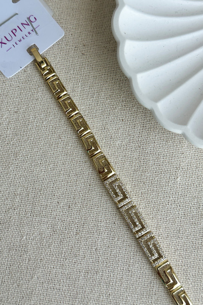 Modacaprea Xuping 14K Rome Taşlı Kadın Bileklik – 17+2 cm | Altın Renk Kararm...