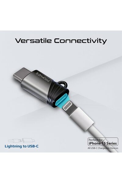 Promate محول من لايتنينج إلى USB-C لأجهزة آيفون 15 وما فوق