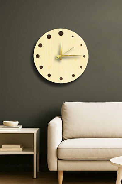 Trend Kitchen ساعة حائط حديثة من الخشب الطبيعي موديل لونارا