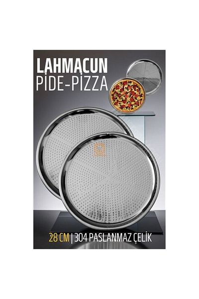 MBB ETİCARET Lahmacun Pizza Pita Baking Tray 28 cm Set of 2