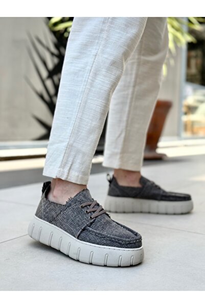 BOA Ba0676 Brown Linen High Sole Men's Summer Shoes