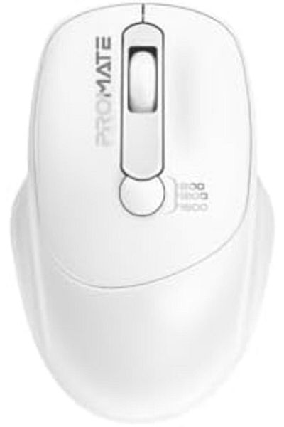 Promate Wireless Mouse, EZGrip Ergonomic Ambidextrous 2.4GHz Mice, Adjustable 1600DPI, 6 million Key