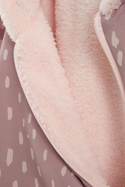 Babykokko Patterned Baby Girl Winter Zippered Water Repellent Astronaut Jumpsuit