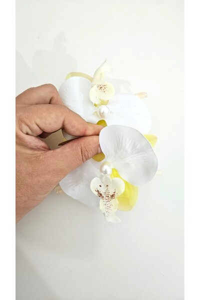 cityvision Orchid Flower Pearl Latch Buckle 10 cm Double Sided 1 Piece