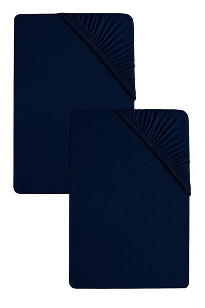 COTENCONCEPT 2 Pieces Plain Cotton Single 80 X 200 X 30 cm Elastic Combed Bed Sheet