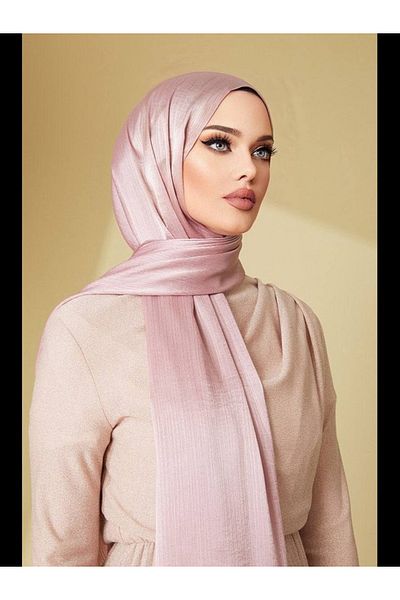 Aynur Janjan Trend Shiny Satin Textured Evening Dress Chiffon Sparkle Shawl 185 X 70