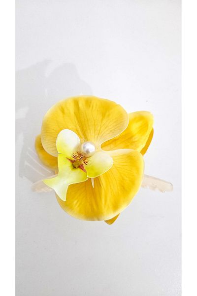 cityvision Cataramă cu perle cu flori de orhidee 10 cm față-verso 1 buc