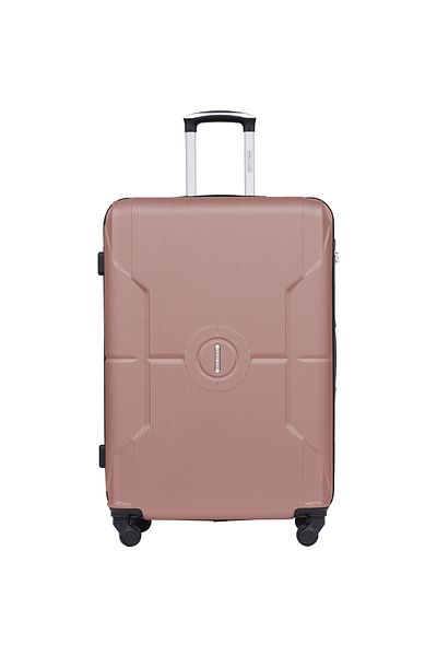 PARAJOHN Sparkle ABS Hardside Spinner Checked In Large Luggage Trolley 28 Inch ROSE GOLD
