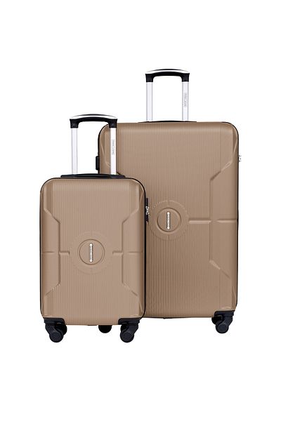 PARAJOHN Cabin Size ABS Hardside Spinner Luggage Trolley 20 Inch Champagne champaign