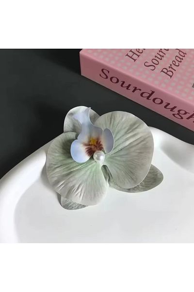 GÜLPEŞE Orchid Flower Pinced Hair Clip 1 Piece