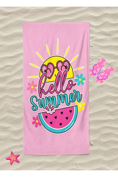 Home 3D Digital Summer Chirp Beach Towel