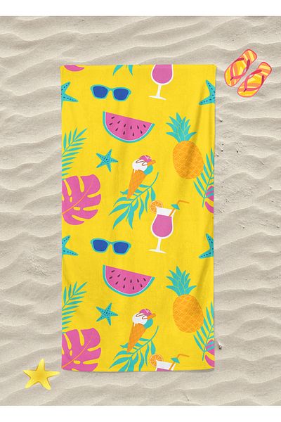 Home 3D Digital Watermelon Glasses Summer Theme Beach Towel
