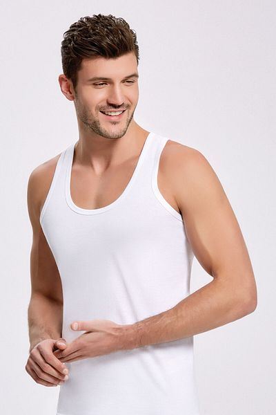 İlke 6 Pieces, 100% Cotton, Relaxed Fit, Men's Undershirt White