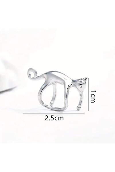 HOBİSY GIFT SHOP Şık Kedi Tasarımlı Kıkırdak Küpesi | Kararmaz & Antialerjik Gümüş Kaplama