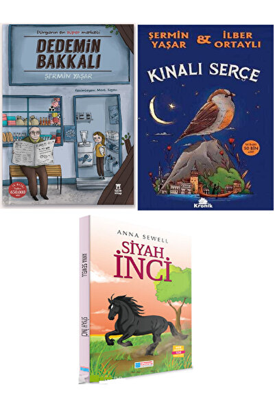 Taze Kitap Dedemin Bakkalı + Kınalı Serçe + Evrensel Siyah İnci / 3 KİTAP SET