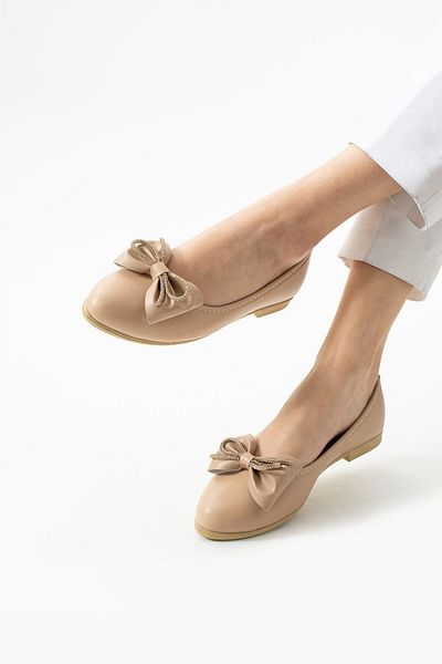 StWenn Women's Ribbon Detailed Pointed Toe Stylish Ballerinas