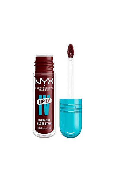 NYX Professional Makeup NYX PROFESSIONAL MAKEUP Lip IV Hydrating Glossy Lip Stain with 12HR Hydration - Water Bout Wine (Red