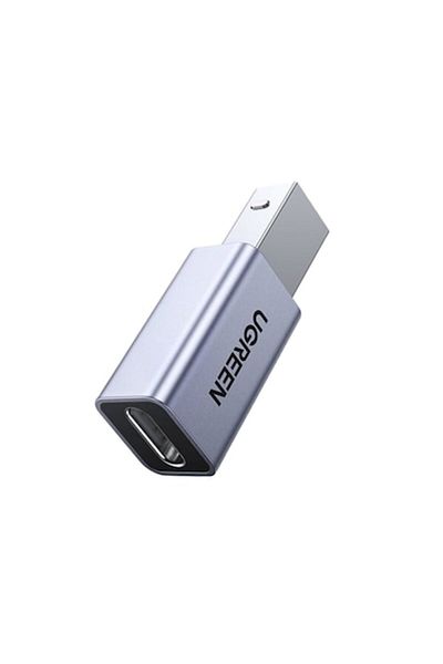 Ugreen Adaptor UGREEN US382, USB-B mascul la USB-C mamă, Gri