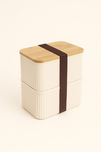 Mirilliahome Double Bamboo Lid Storage Container – Portable Food Container Set