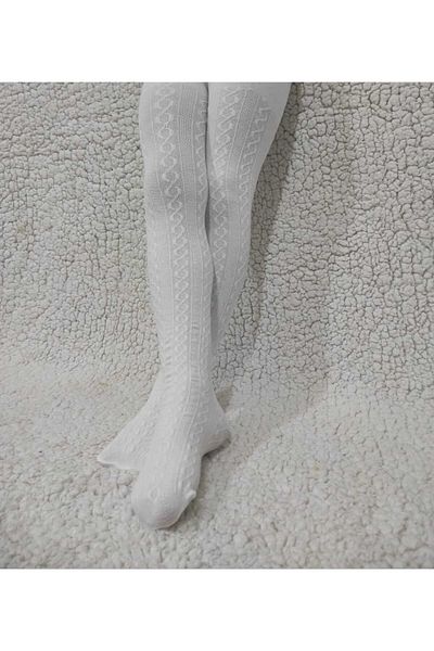 DÜVEN Knitwear Fabric Karina Girl's White Pantyhose