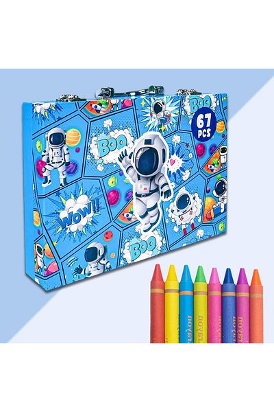 Toybox Portable Kids Drawing, Painting & Marker Art Supplies Set 67pcs