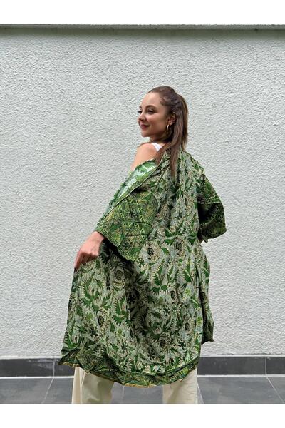 Dilara Begüm Collection AYU %100 Pamuk Bağlanabilir Desenli Kimono