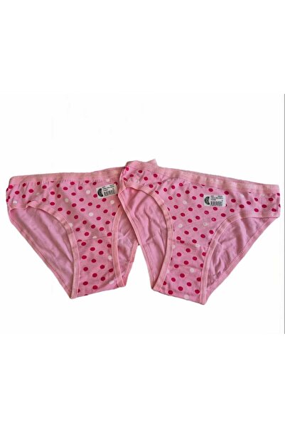 GÜMÜŞ 2-Piece Women's Panties-Pink Underwear with Red Polka Dot Detail