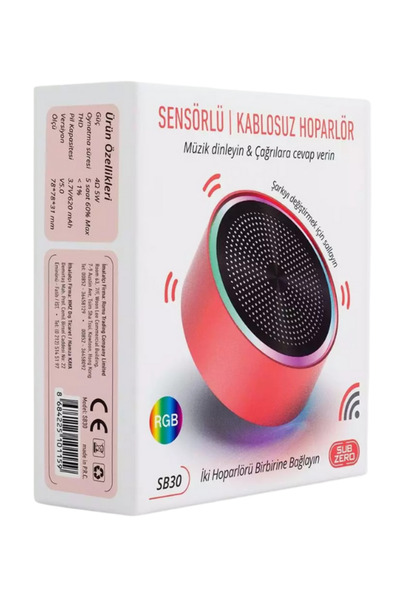 Subzero SB30 Bluetooth Sensörlü Renkli Müzik Kutusu | RGB LED & Akıllı Dokunmatik