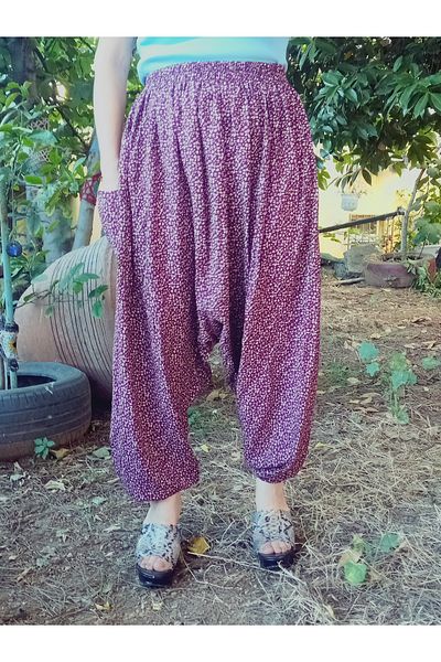 hoaryage Pants with Elastic Viscose Fabric Floral Patterned Shalwar with Pockets 100% Cotton Sizes 38 to 100 kg