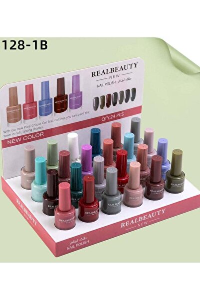 real beauty مجموعة طلاء أظافر مكونة من 24 قطعة متعددة الألوان