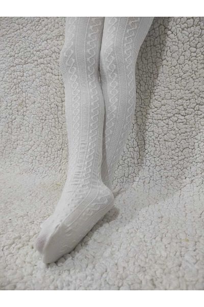 DÜVEN Knitwear Fabric Karina Girl's White Pantyhose