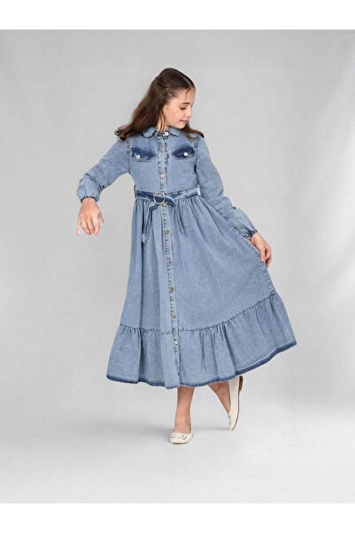 Giyinse Kız Çocuk Kot Elbise