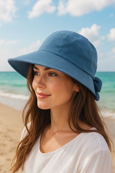 MYZİ STORE Bow Detailed Bucket Women's Visor Summer Hat (Size Adjustable)