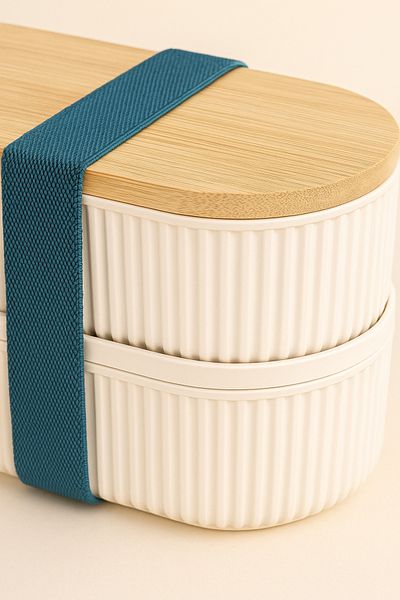 Mirilliahome Double Bamboo Lid Storage Container – Portable Food Container Set