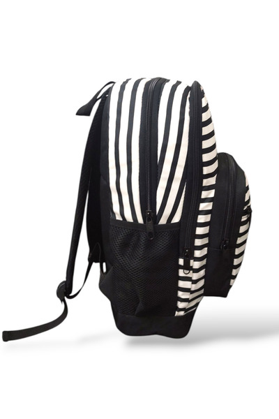 ÜMİT ÇANTA Cennec Girl's Kiss Printed Striped Backpack 3128