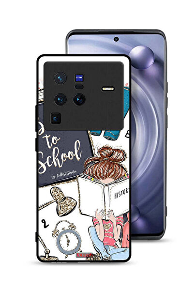 Tolwak غطاء حماية Vivo X80 Pro بتصميم فتاة العودة إلى المدرسة تقرأ التاريخ
